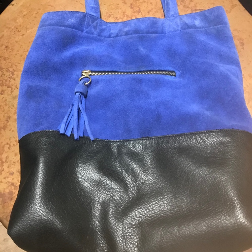 Blue Suede Tote